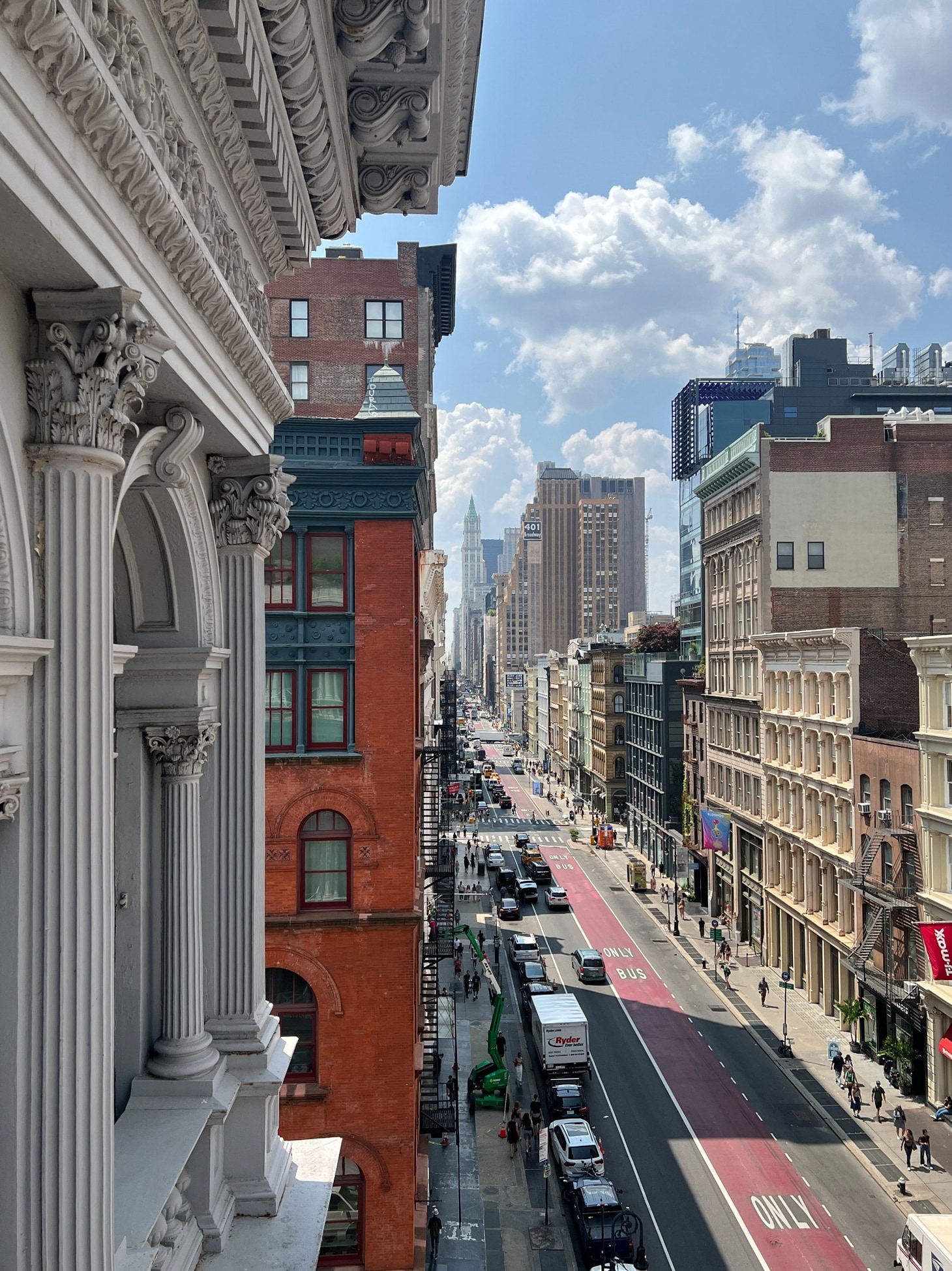 Historic cast-iron architecture overlooking Broadway in SoHo