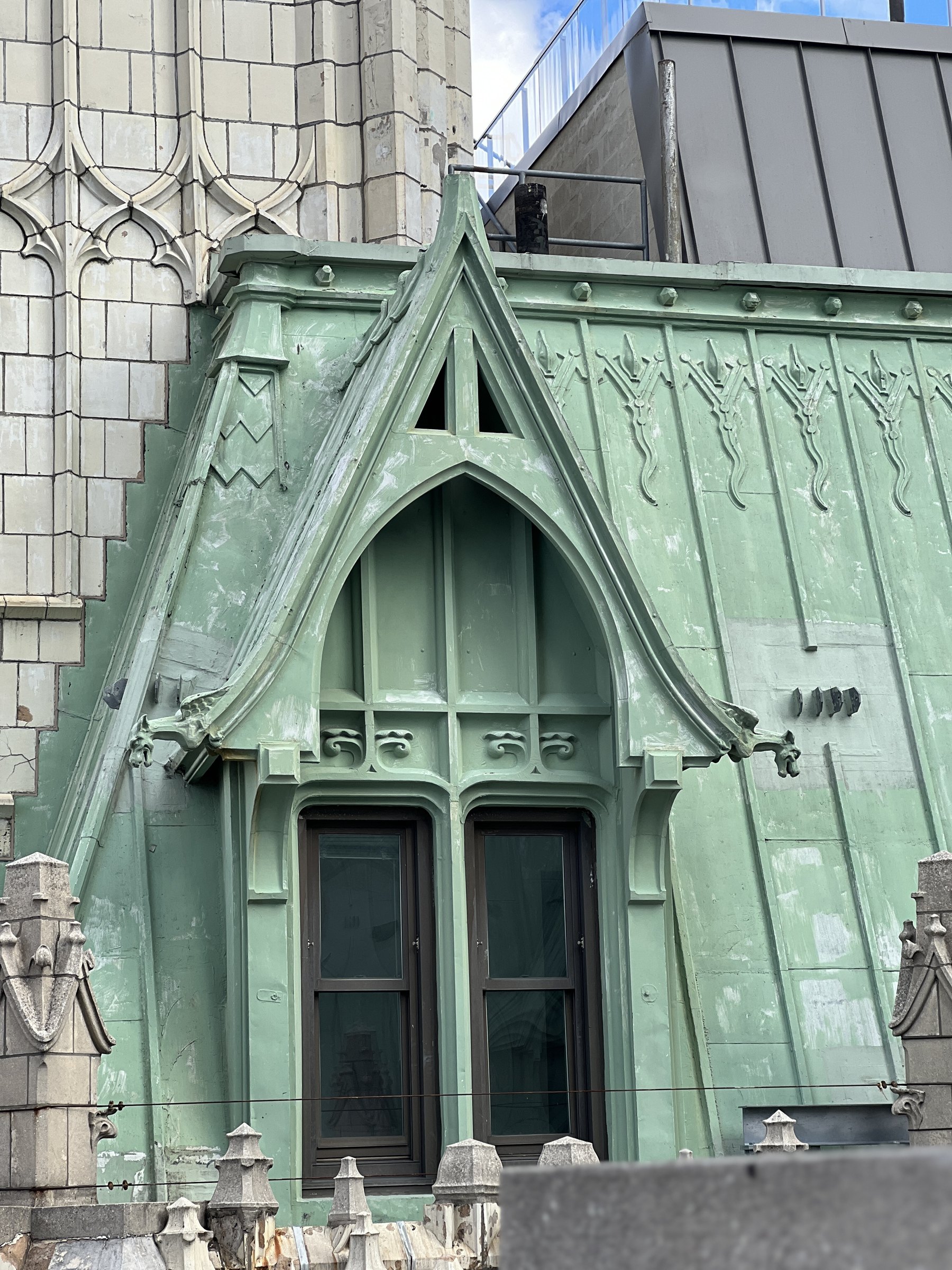 Copper dormer and waterproofing details at the Woolworth Building